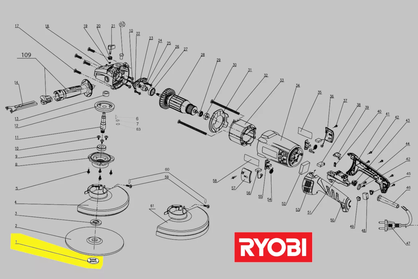 écrou serrage accessoires réf. 5131033195 Ryobi